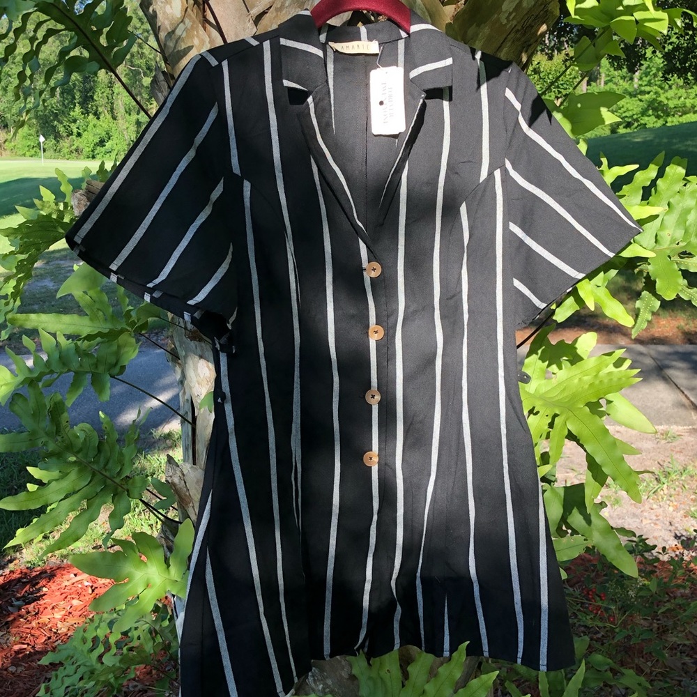 black n white striped romper